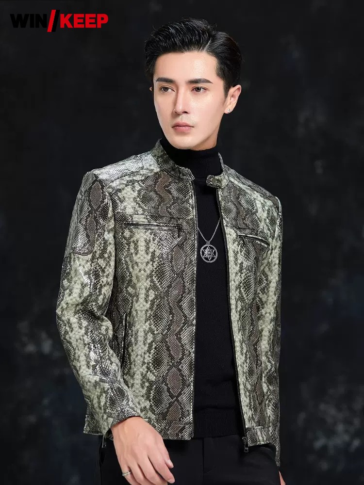 Leatherwork Free Patterns - 봄 남성용 뱀피 무늬 양가죽 정품