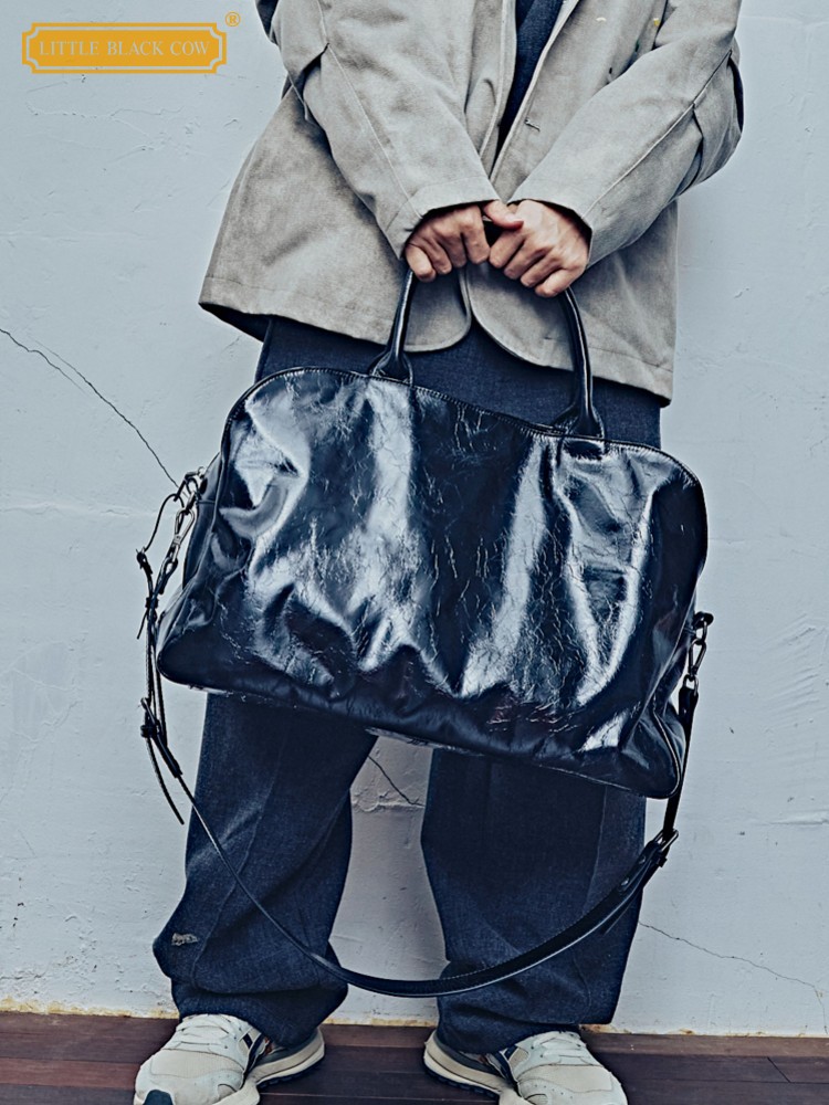 Leather Work Handbags For Women - 남성 여성 비즈니스 업무용 토트백 오일