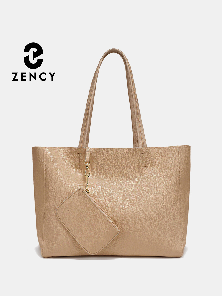 Leather Work Handbags For Women - Zency 정품 가죽 대형 토트 백