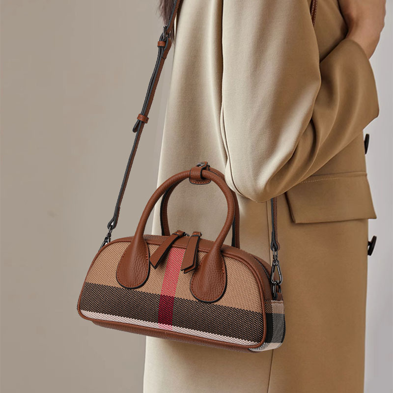 Leatherwork Free Patterns - 여성용 캔버스 & 가죽 볼링백, 탈부착