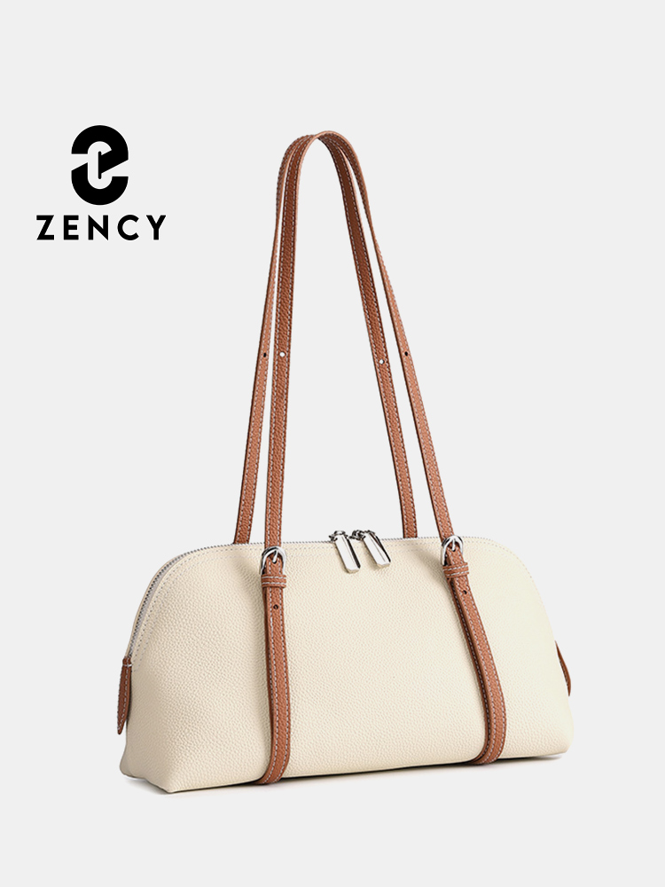Leather Work Handbags For Women - Zency 여성용 정품 가죽 겨드랑이 가방
