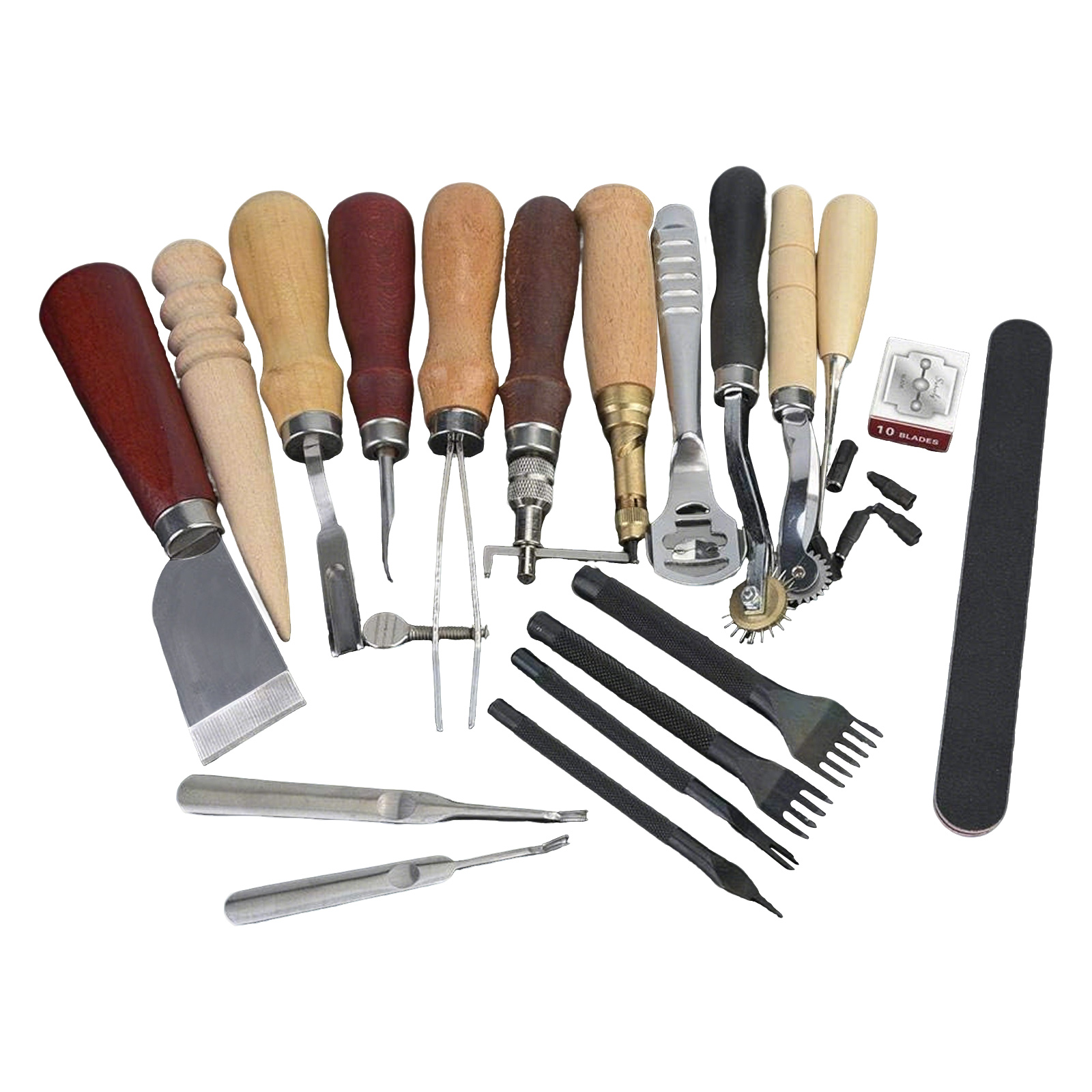 Leatherwork Kit - 가죽 공예 도구 세트, 19종 가죽