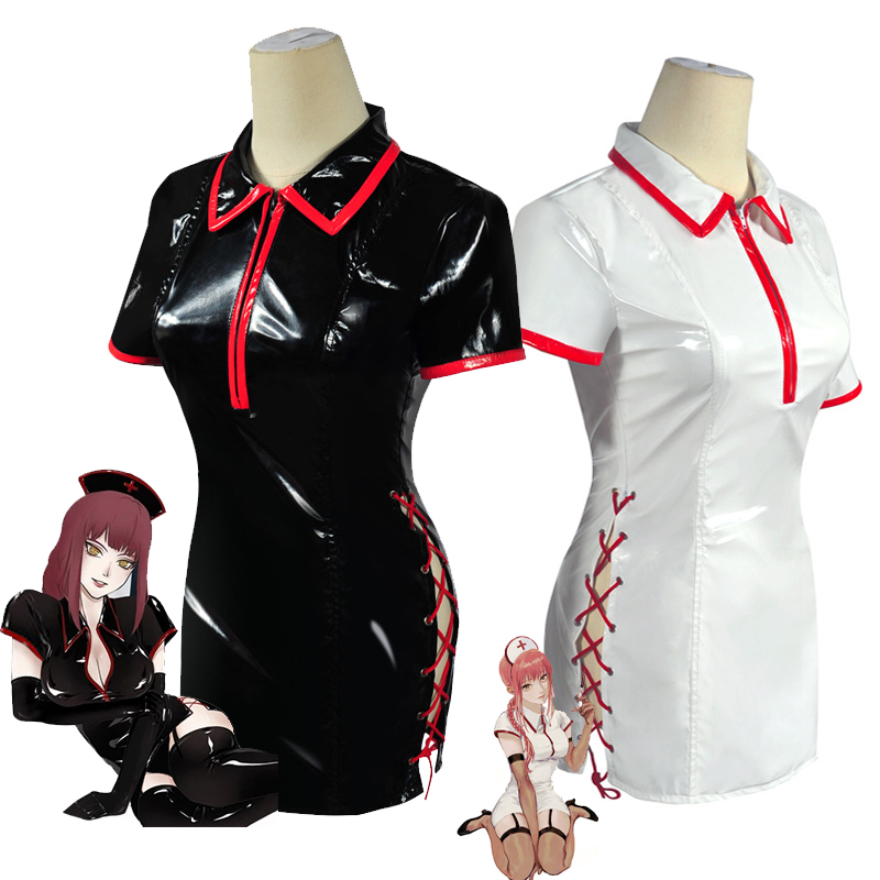 Leather Work Dress - 애니메이션 전기톱 남자 코스프레 의상, 마키마