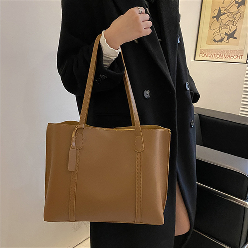 클래식 블랙 인조 가죽 토트백, 대용량 핸드백 숄더백, - Leather Work Handbags For Women 리뷰 및 가격