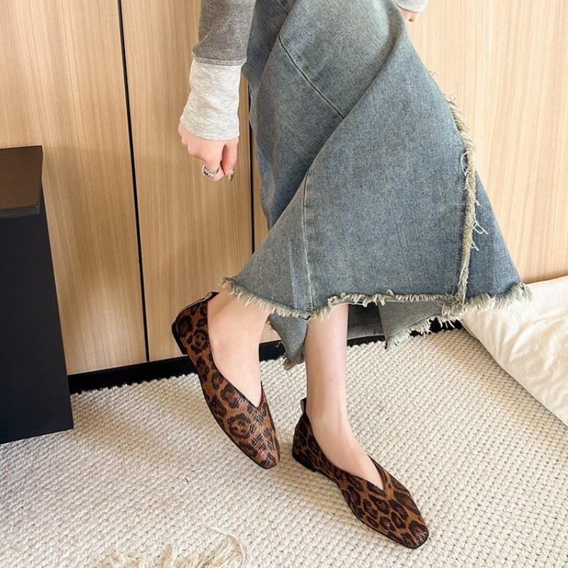 싱글 슈즈 여성용 새 스네이크 패턴 가죽 스퀘어 토 얕 - Leatherwork Free Patterns 리뷰 및 가격