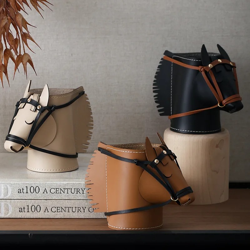 고급 가죽 말머리 모양 수납함 – 거실이나 서재를 위한 - Leatherwork Table 리뷰 및 가격