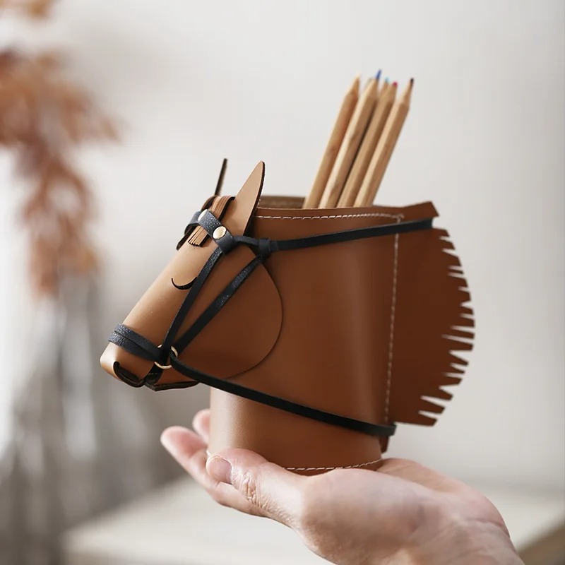 고급 가죽 말머리 모양 수납함 – 거실이나 서재를 위한 - Leatherwork Table 리뷰 및 가격