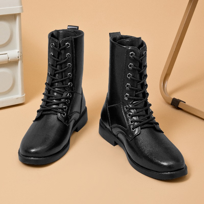 하이탑 가죽 부츠 아웃도어 전술 전투 부츠 남성용 보안 - Leather Work Is 리뷰 및 가격