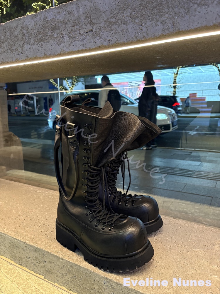 레트로 정품 가죽 오토바이 부츠 여성용 빅토우 레이스업 - Leather Work Is 리뷰 및 가격