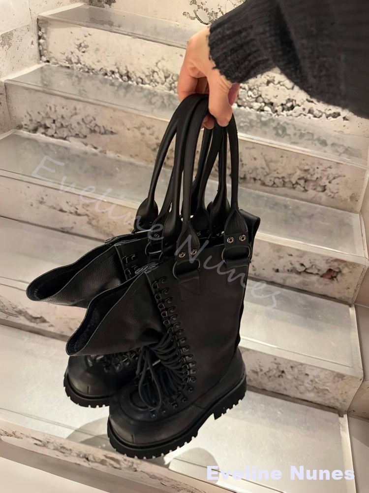 레트로 정품 가죽 오토바이 부츠 여성용 빅토우 레이스업 - Leather Work Is 리뷰 및 가격
