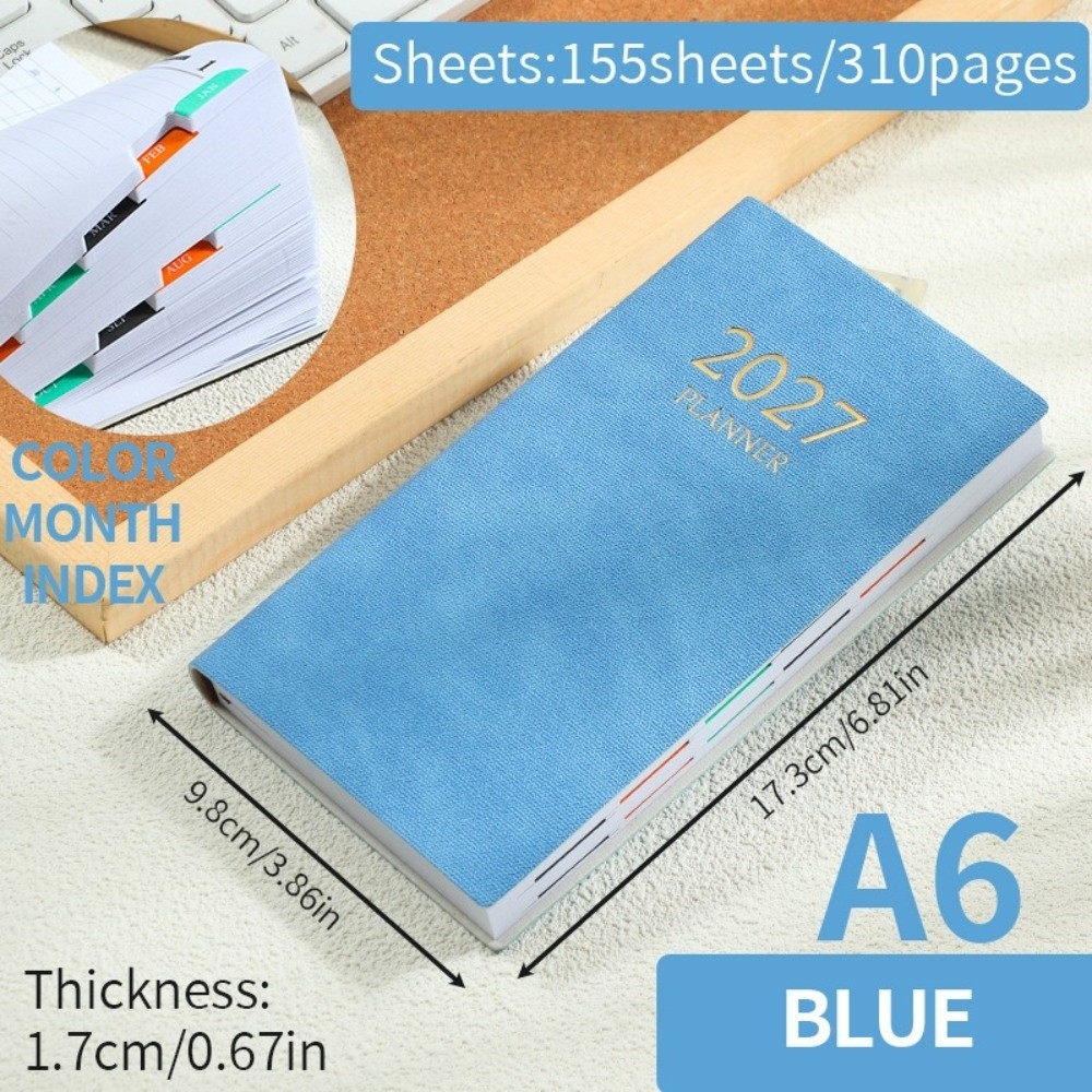 A6 데일리 플래너 노트 2027 컬러풀한 월별 인덱스 - Leatherwork Plans 리뷰 및 가격
