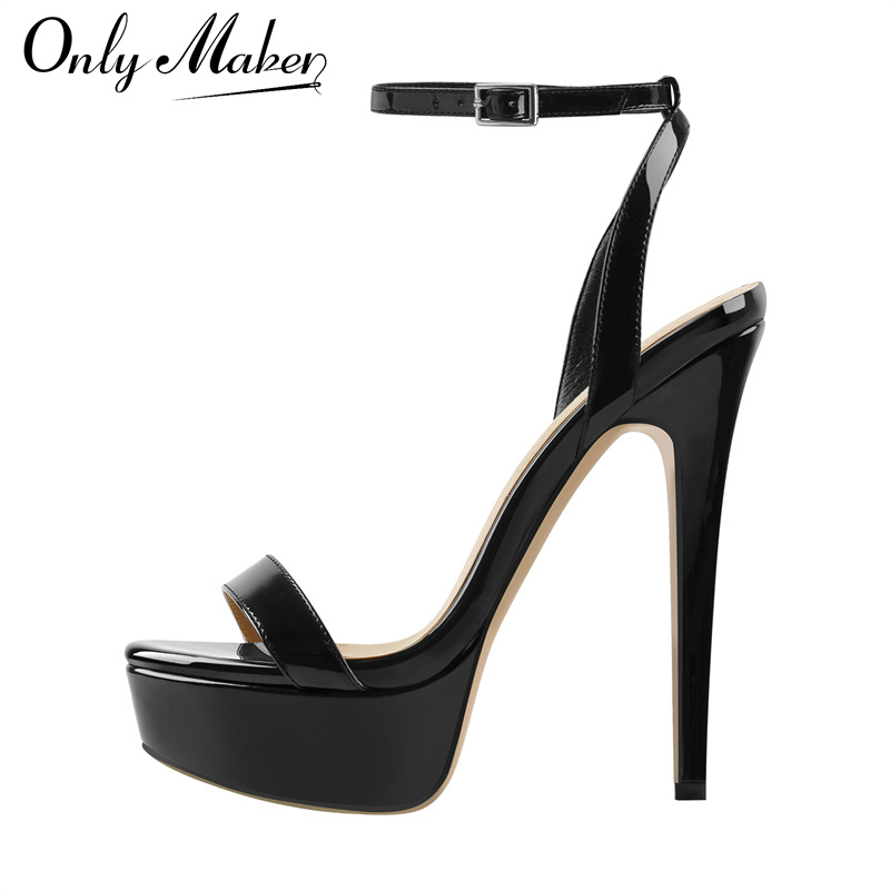 Onlymaker 여성 플랫폼 스틸레토 하이힐 라운드  - Leather Work Dress 리뷰 및 가격