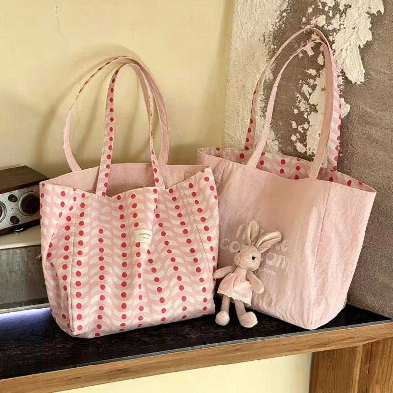 1PC 리버시블 웨이브 패턴 캔버스 토트백, 여성용 대 - Leather Work Handbags For Women 리뷰 및 가격