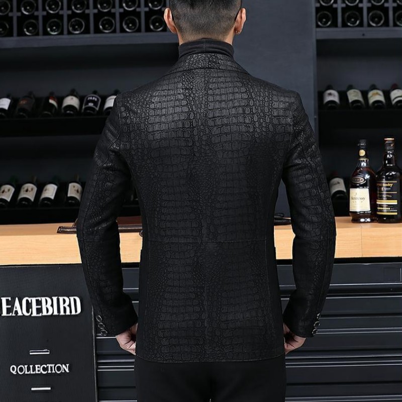 남성 비즈니스 양가죽 정품 가죽 블레이저 재킷, 슬림핏 - Leatherwork Free Patterns 리뷰 및 가격