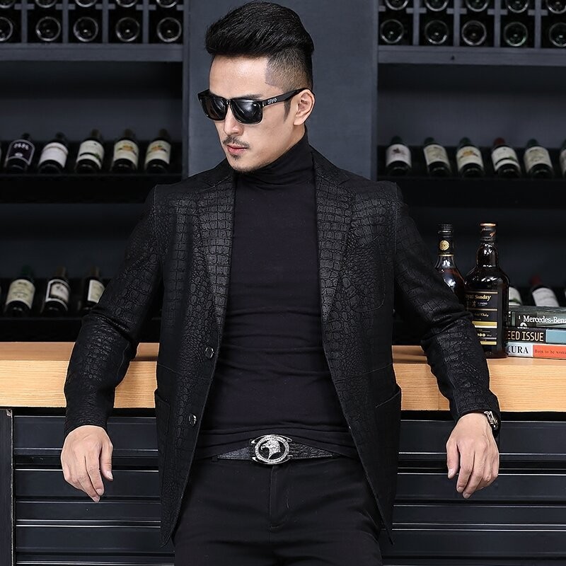남성 비즈니스 양가죽 정품 가죽 블레이저 재킷, 슬림핏 - Leatherwork Free Patterns 리뷰 및 가격