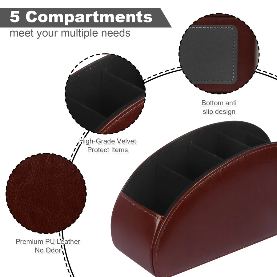 1Pc 5 그리드 PU 가죽 데스크탑 정리함, 홈 오피 - Leatherwork Table 리뷰 및 가격