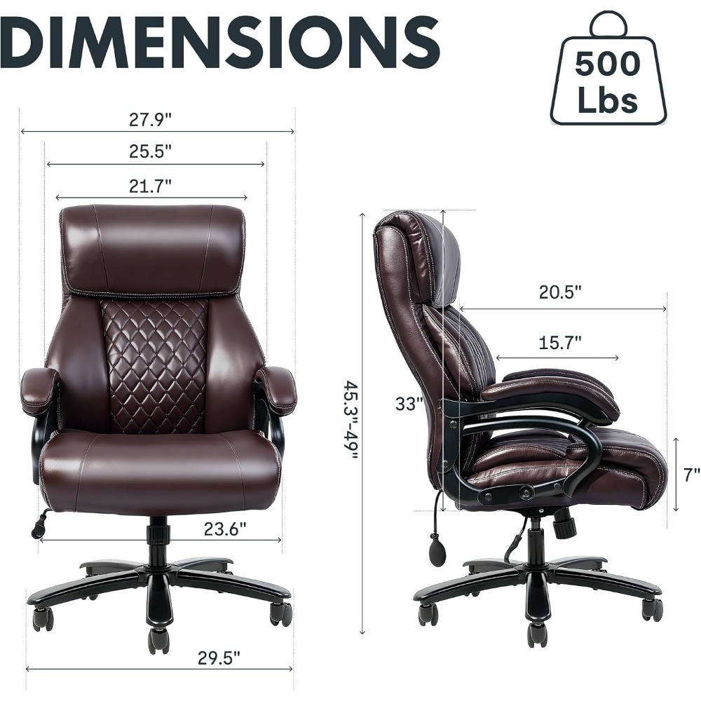 편안한 업무와 게임을 위한 대용량 사무용 의자, 헤비듀 - Leather Work Is 리뷰 및 가격