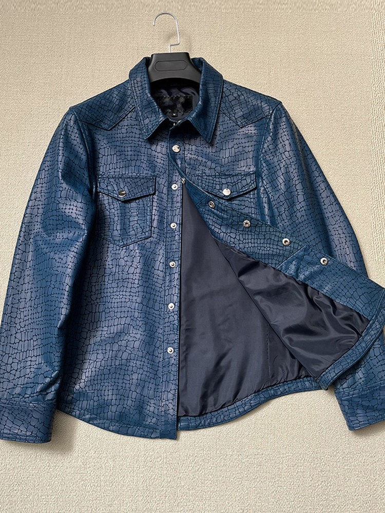 남성용 봄 크로커다일 패턴 리얼 양가죽 정품 가죽 자켓 - Leatherwork Free Patterns 리뷰 및 가격