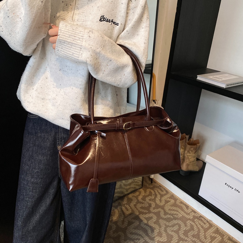 겨울용 PU 가죽 호보 핸드백 숄더백 레트로 탑 핸들  - Leather Work Handbags For Women 리뷰 및 가격