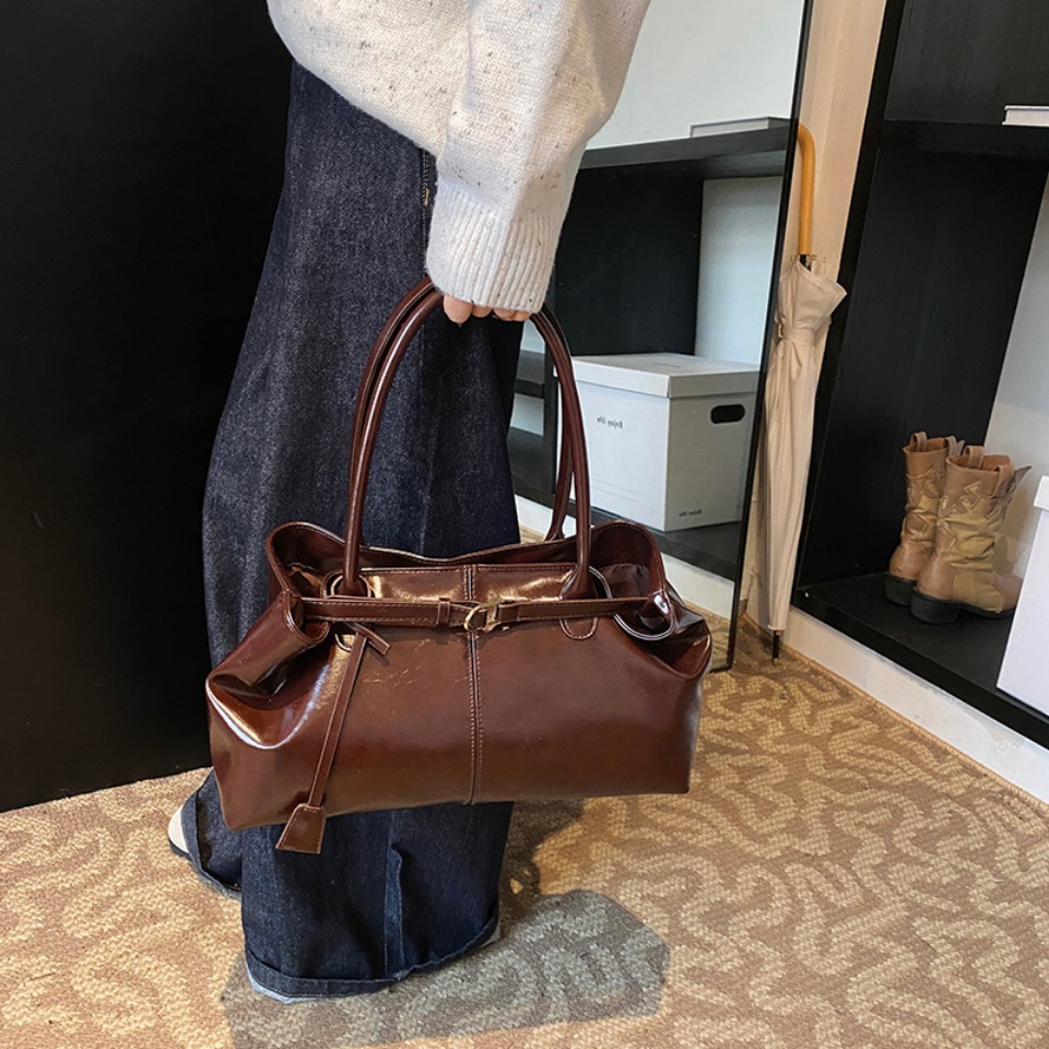겨울용 PU 가죽 호보 핸드백 숄더백 레트로 탑 핸들  - Leather Work Handbags For Women 리뷰 및 가격