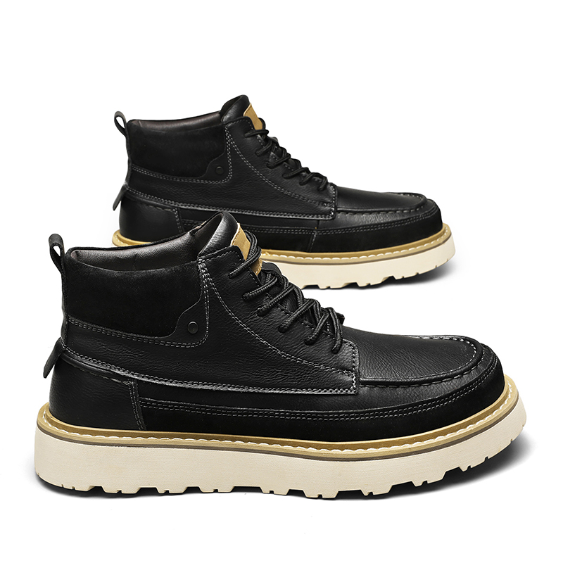 남성용 브라운 플리스 안감 따뜻한 하이탑 워크 부츠 레 - Leather Work Is 리뷰 및 가격