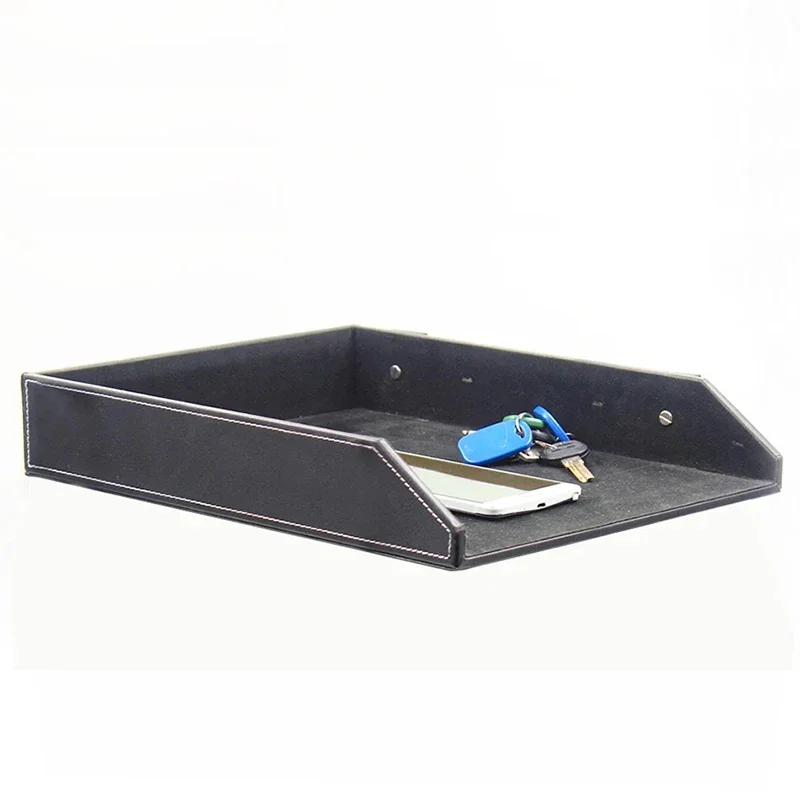 비즈니스 단일 레이어 파일 트레이 PU 가죽 책상 잡다 - Leatherwork Table 리뷰 및 가격