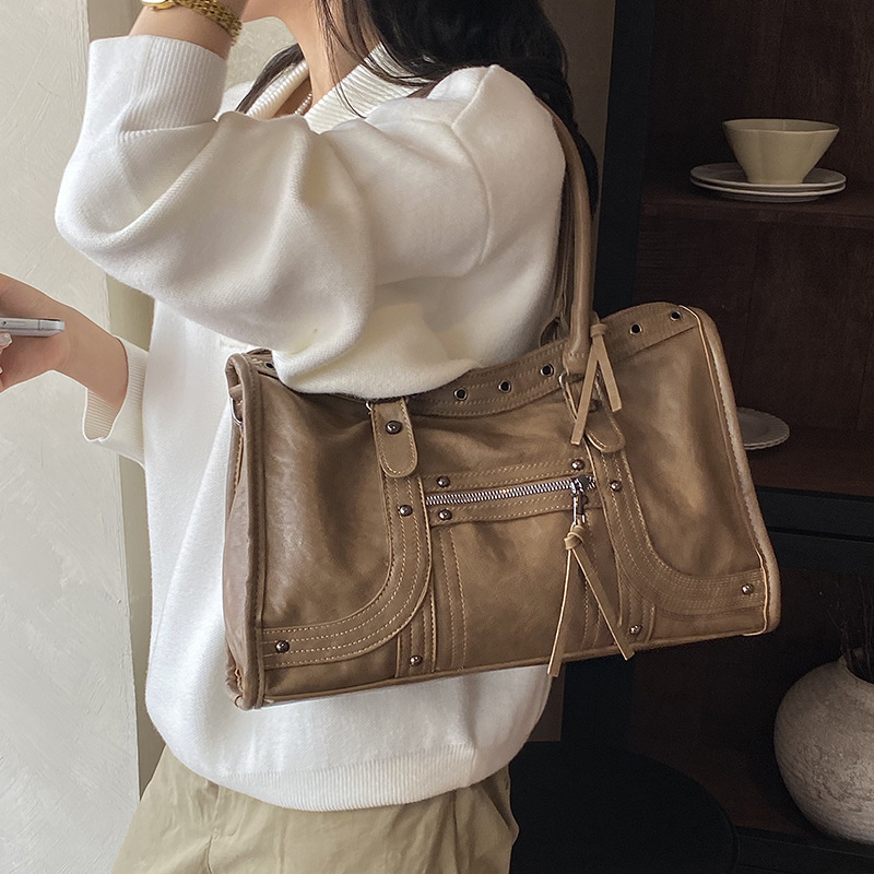 오토바이 핸드백 레트로 여성 숄더 크로스바디 백 부드러 - Leather Work Handbags For Women 리뷰 및 가격